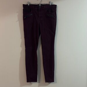 Rock & Republic Burgundy Ankle Jeans